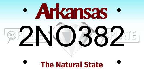 2NO382 Arkansas License Plate