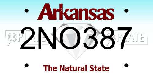 2NO387 Arkansas License Plate