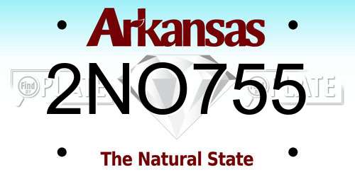 2NO755 Arkansas License Plate