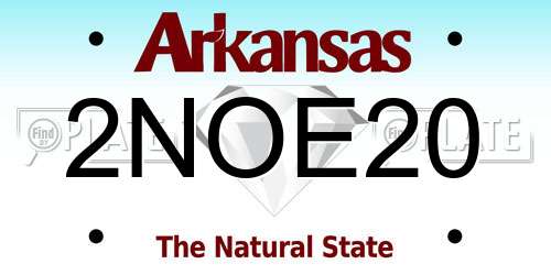 2NOE20 Arkansas License Plate