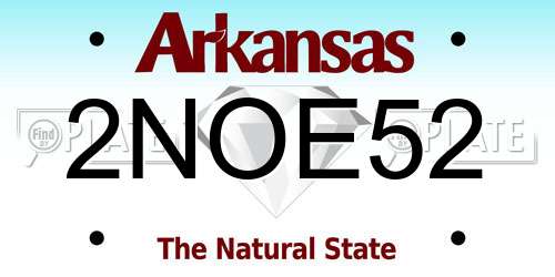 2NOE52 Arkansas License Plate