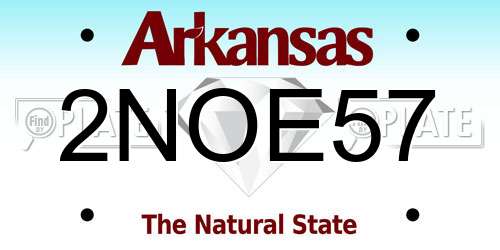 2NOE57 Arkansas License Plate