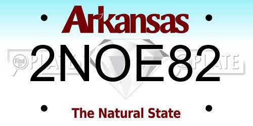 2NOE82 Arkansas License Plate