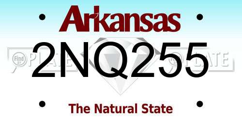 2NQ255 Arkansas License Plate