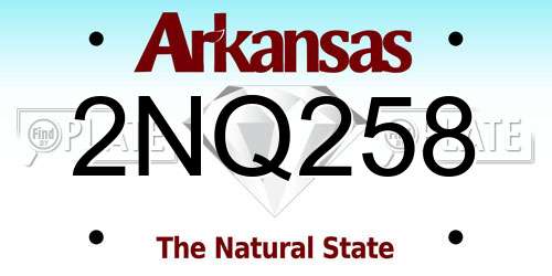 2NQ258 Arkansas License Plate