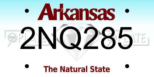 2NQ285 Arkansas License Plate