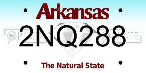 2NQ288 Arkansas License Plate