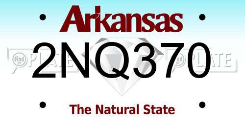 2NQ370 Arkansas License Plate