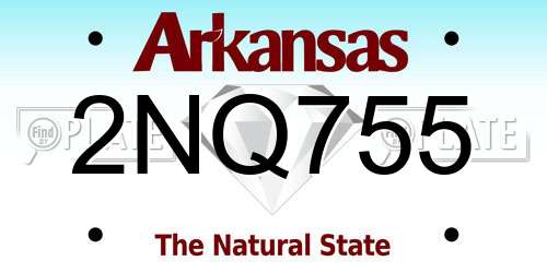 2NQ755 Arkansas License Plate