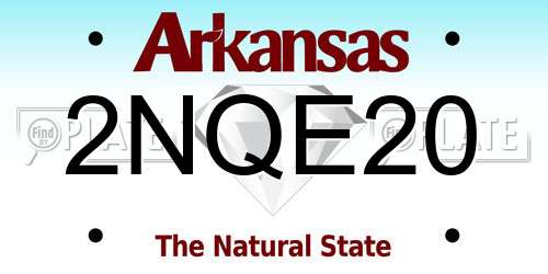 2NQE20 Arkansas License Plate