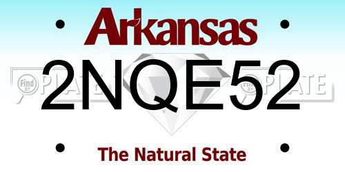 2NQE52 Arkansas License Plate