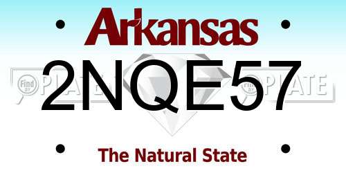 2NQE57 Arkansas License Plate