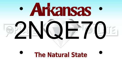 2NQE70 Arkansas License Plate