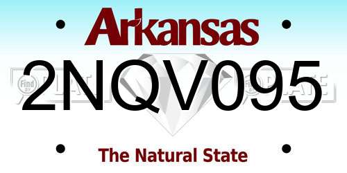 2NQV095 Arkansas License Plate