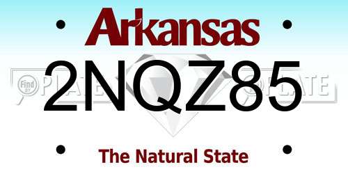 2NQZ85 Arkansas License Plate