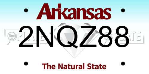 2NQZ88 Arkansas License Plate