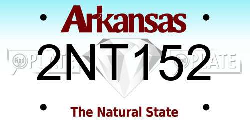 2NT152 Arkansas License Plate