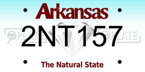 2NT157 Arkansas License Plate