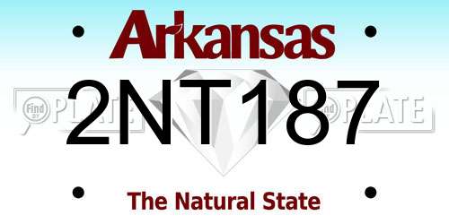 2NT187 Arkansas License Plate