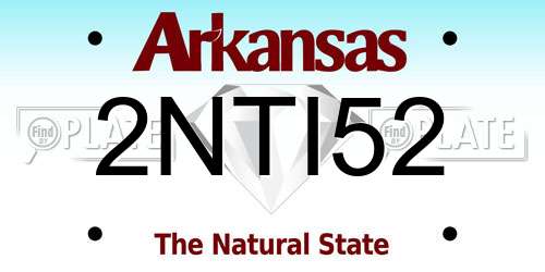 2NTI52 Arkansas License Plate