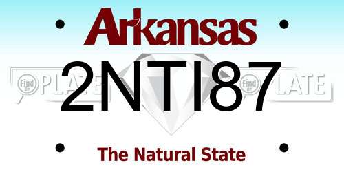2NTI87 Arkansas License Plate