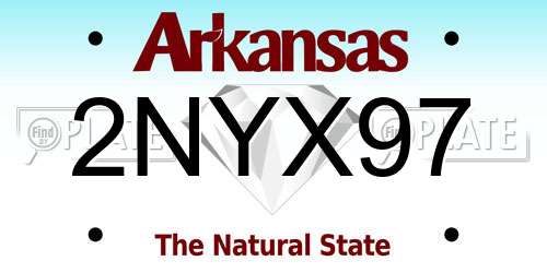 2NYX97 Arkansas License Plate