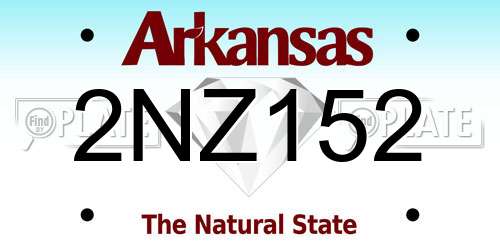 2NZ152 Arkansas License Plate