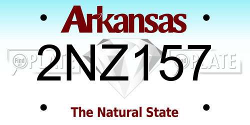 2NZ157 Arkansas License Plate