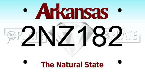 2NZ182 Arkansas License Plate
