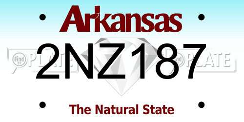 2NZ187 Arkansas License Plate