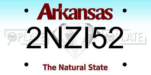 2NZI52 Arkansas License Plate