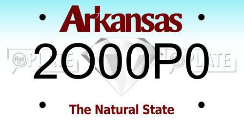 2O00P0 Arkansas License Plate