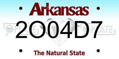2O04D7 Arkansas License Plate