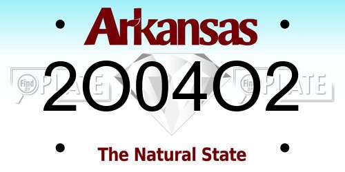 2O04O2 Arkansas License Plate