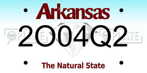 2O04Q2 Arkansas License Plate
