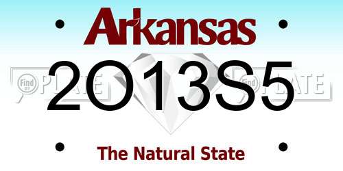 2O13S5 Arkansas License Plate