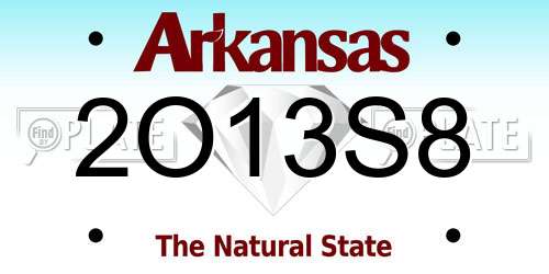 2O13S8 Arkansas License Plate