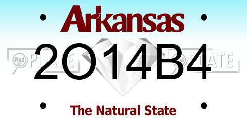 2O14B4 Arkansas License Plate