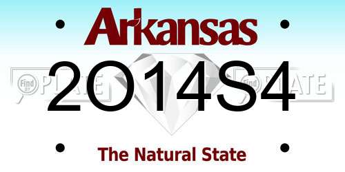 2O14S4 Arkansas License Plate