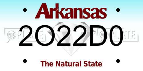 2O22D0 Arkansas License Plate
