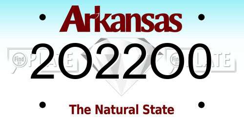 2O22O0 Arkansas License Plate