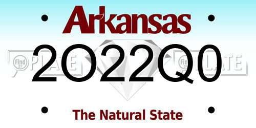 2O22Q0 Arkansas License Plate