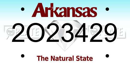 2O23429 Arkansas License Plate