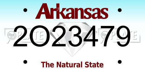 2O23479 Arkansas License Plate