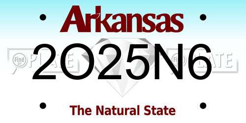 2O25N6 Arkansas License Plate