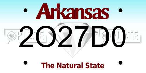 2O27D0 Arkansas License Plate