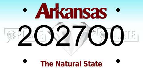 2O27O0 Arkansas License Plate