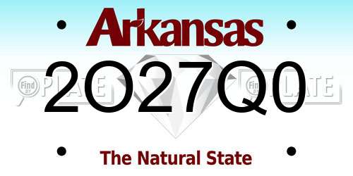 2O27Q0 Arkansas License Plate