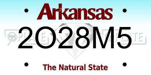 2O28M5 Arkansas License Plate