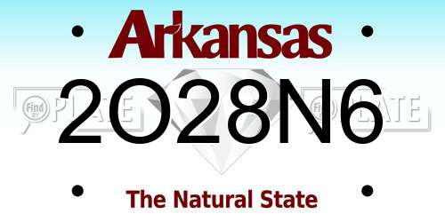 2O28N6 Arkansas License Plate